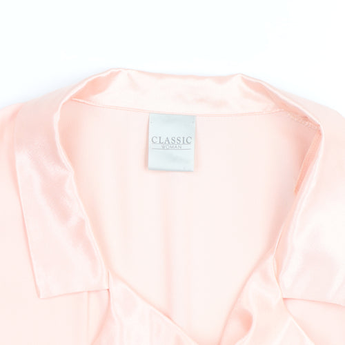 Classic Woman Pink Polyester Blazer Jacket UK 16 Womens