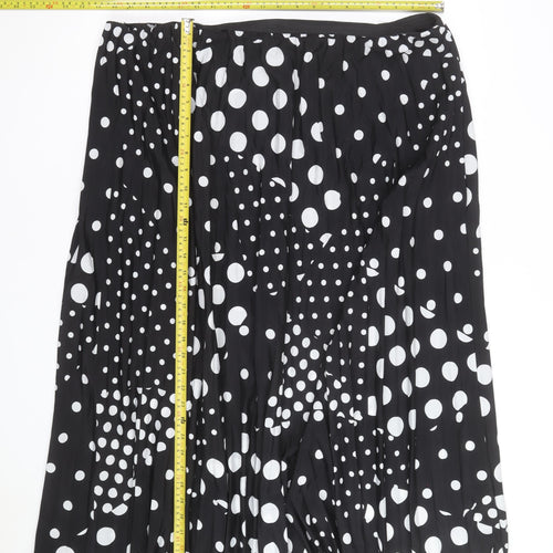 Anthology Women's Black Polka Dot Pleated Midi Skirt Size 16