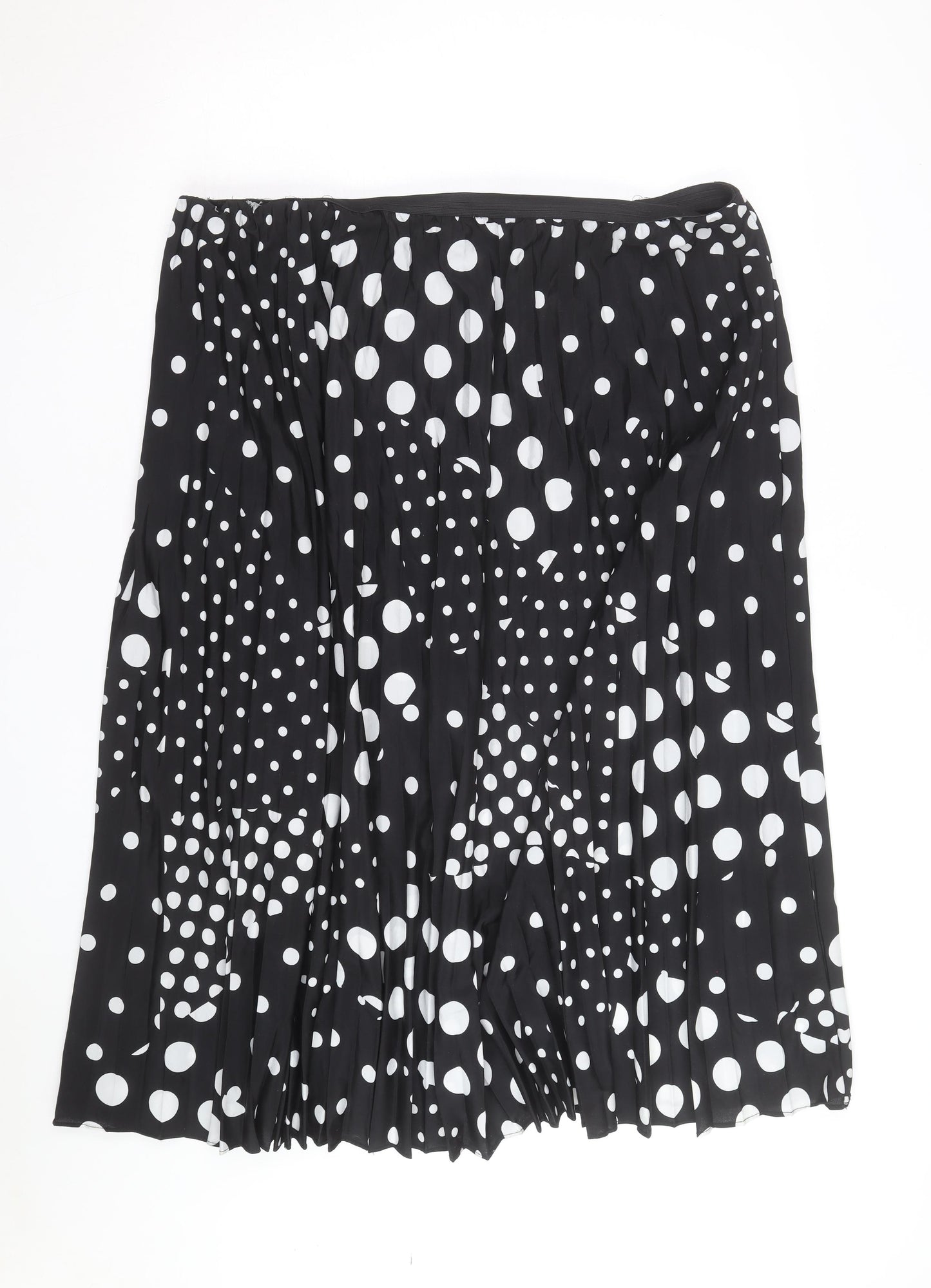 Anthology Women's Black Polka Dot Pleated Midi Skirt Size 16