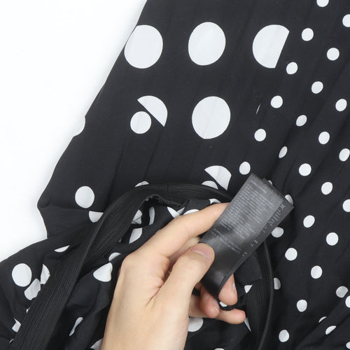Anthology Women's Black Polka Dot Pleated Midi Skirt Size 16