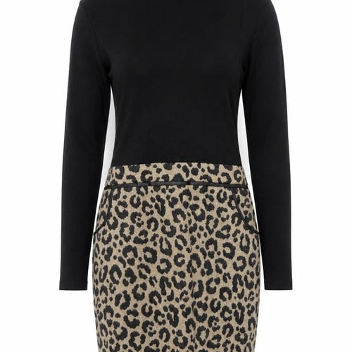 Select Women’s Black Leopard Print Bodycon Dress UK 8