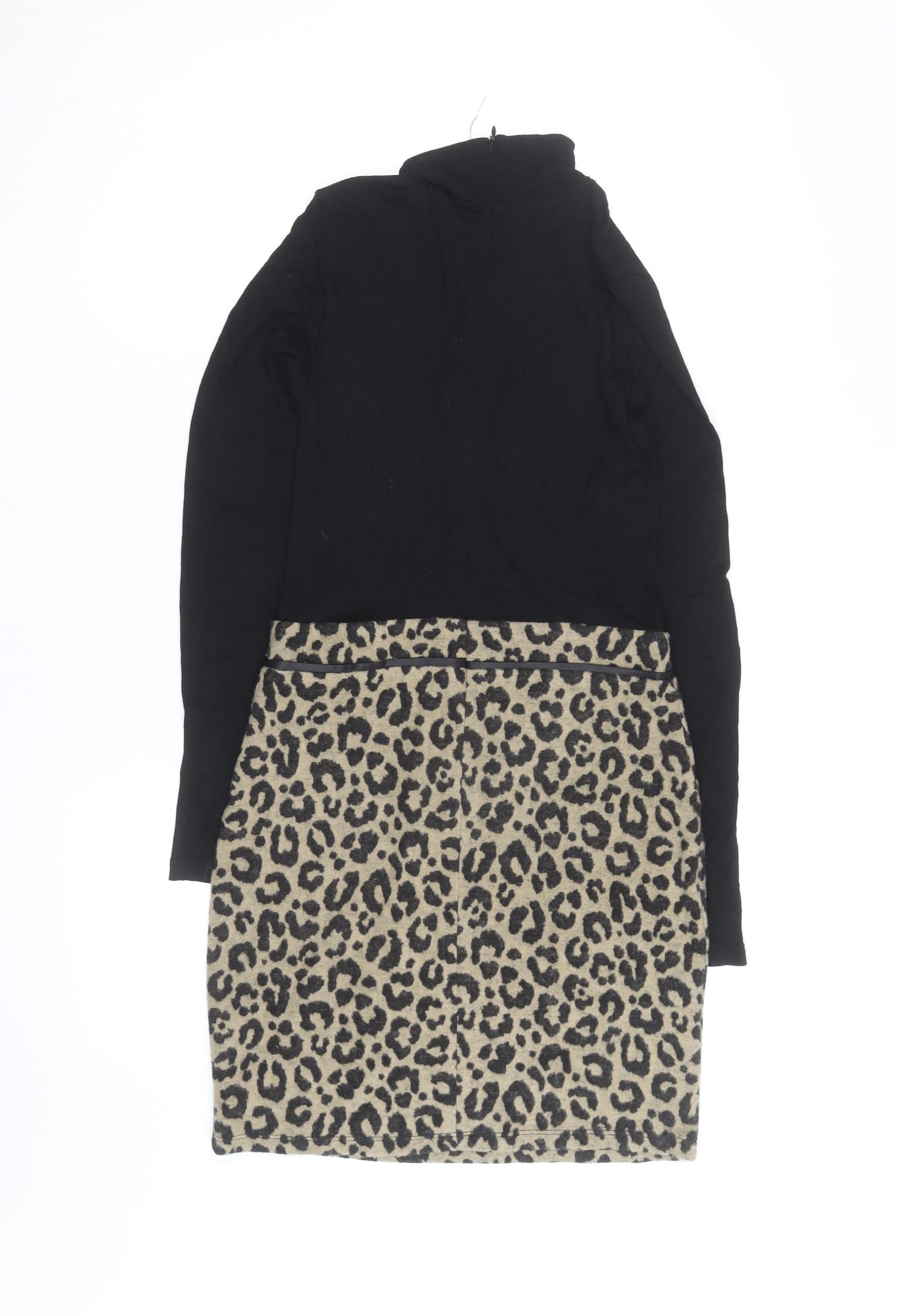 Select Women’s Black Leopard Print Bodycon Dress UK 8