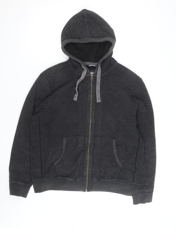 Marks and Spencer Men's Grey Full Zip Fleece Hoodie L