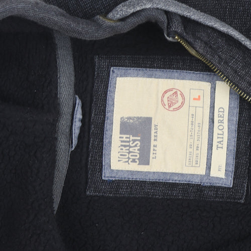 Marks and Spencer Men's Grey Full Zip Fleece Hoodie L