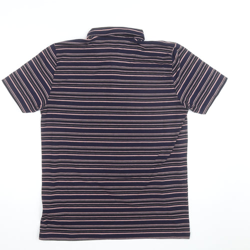 Easy Men’s Blue Striped Collared Short Sleeve Polo Shirt Size M