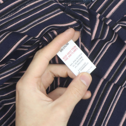 Easy Men’s Blue Striped Collared Short Sleeve Polo Shirt Size M