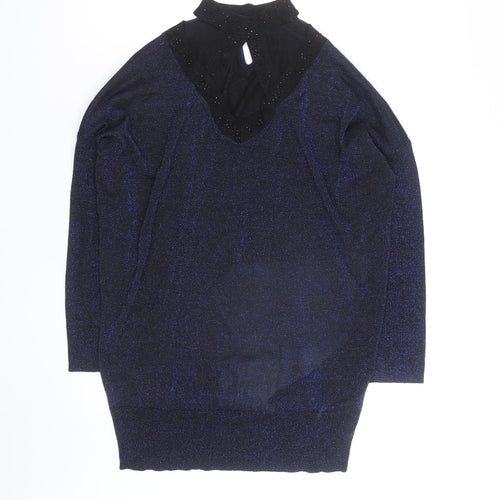 Star by Julien Macdonald Women’s Blue Sparkle V-Neck Jumper Size 14