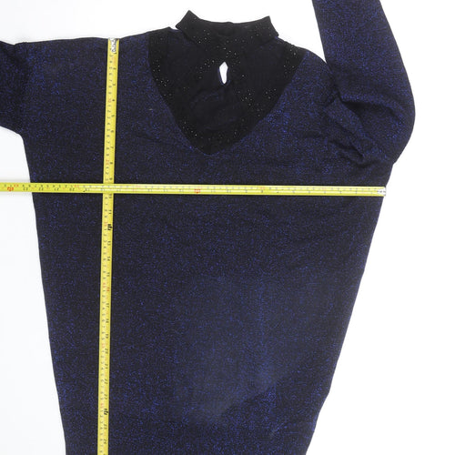 Star by Julien Macdonald Women’s Blue Sparkle V-Neck Jumper Size 14