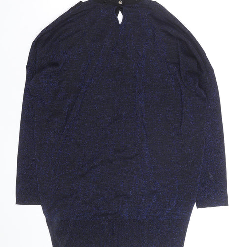 Star by Julien Macdonald Women’s Blue Sparkle V-Neck Jumper Size 14