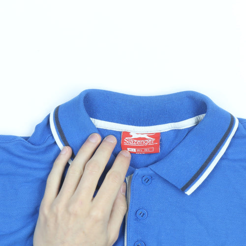 Slazenger Men's Blue Regular Fit Polo Shirt Size L