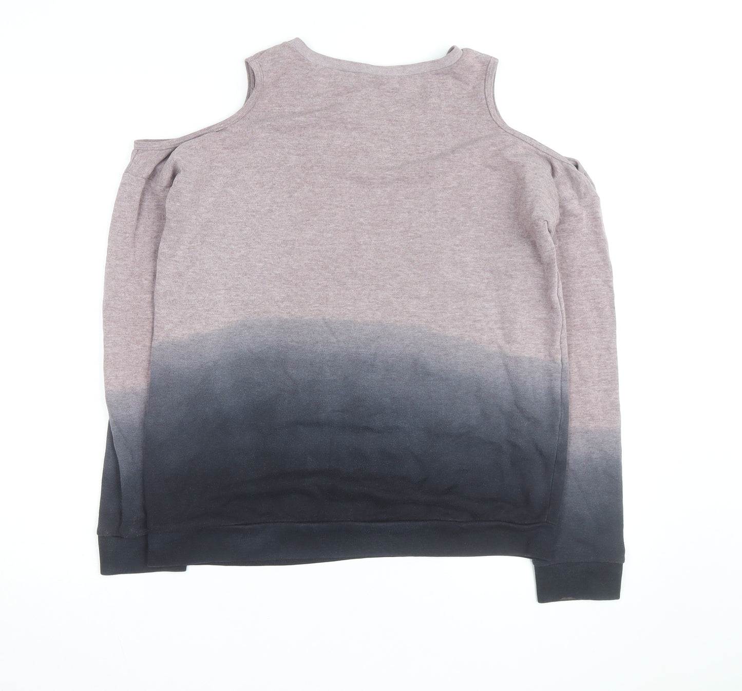 Topshop Womens Pink Grey Cold Shoulder Pullover Sweatshirt Size 8