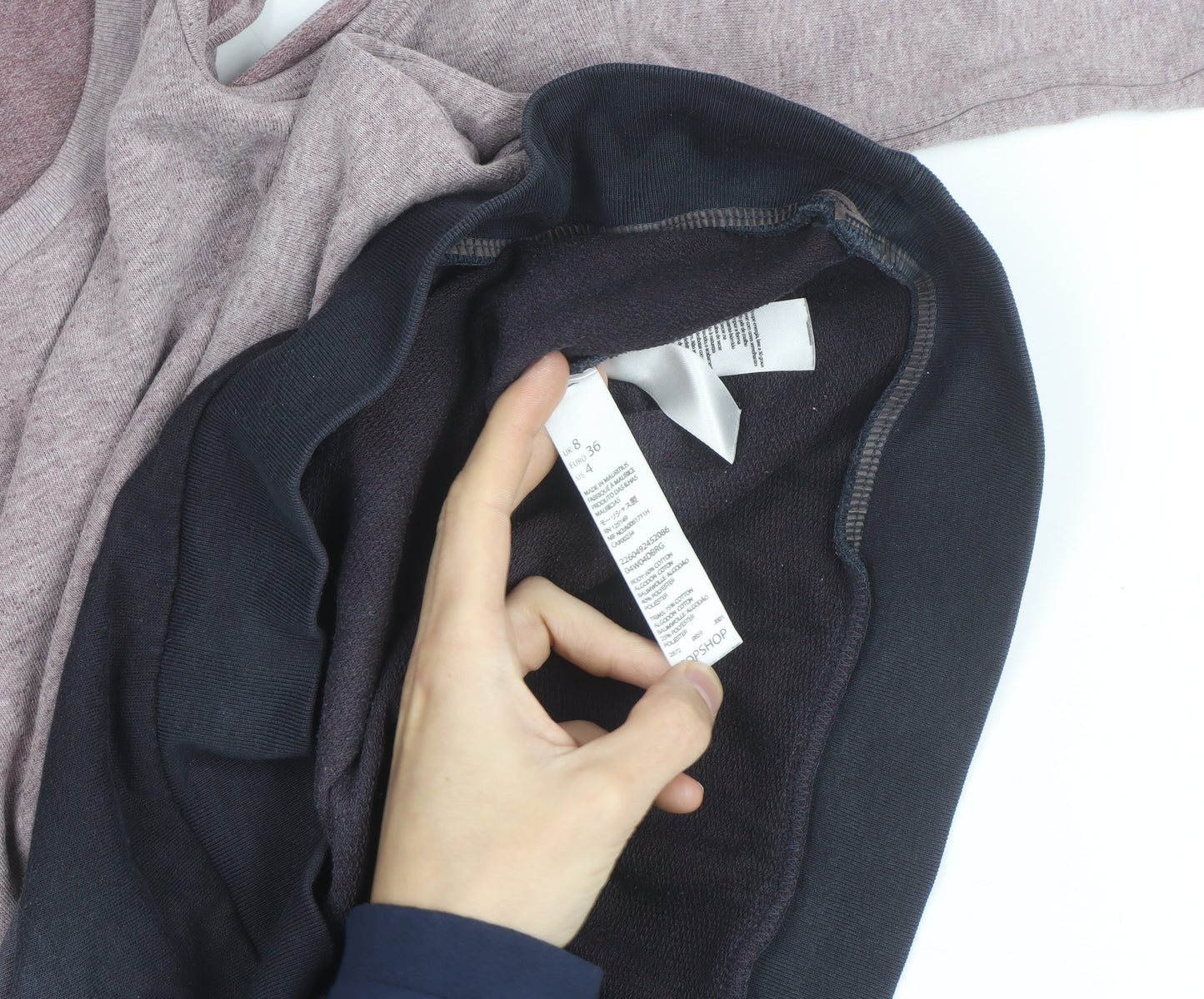 Topshop Womens Pink Grey Cold Shoulder Pullover Sweatshirt Size 8