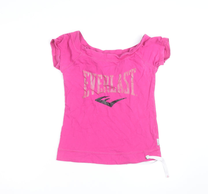 Everlast Womens Pink Cotton Short Sleeve Scoop Neck T-Shirt Size 12