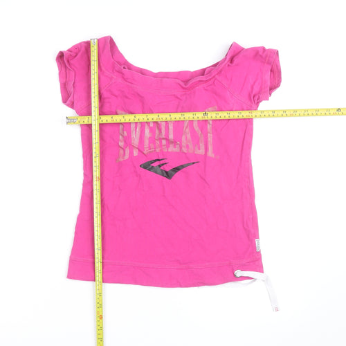 Everlast Womens Pink Cotton Short Sleeve Scoop Neck T-Shirt Size 12