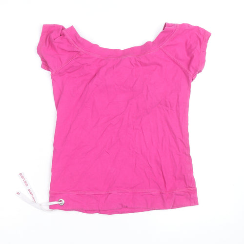 Everlast Womens Pink Cotton Short Sleeve Scoop Neck T-Shirt Size 12