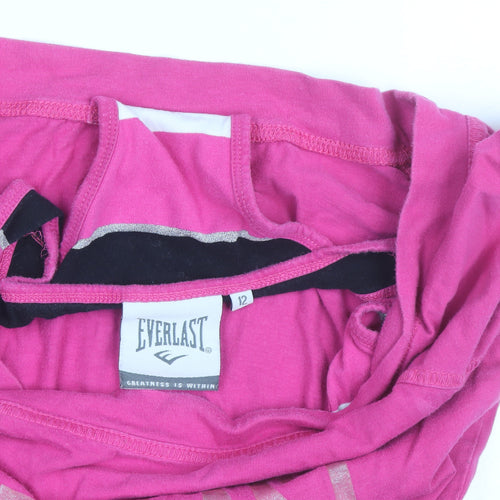 Everlast Womens Pink Cotton Short Sleeve Scoop Neck T-Shirt Size 12