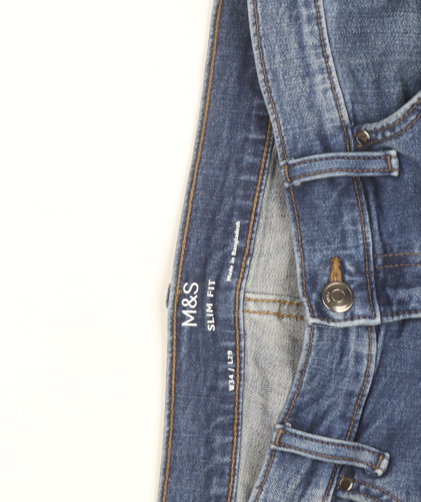 Marks and Spencer Men's Blue Slim Fit Denim Jeans 34W 29L
