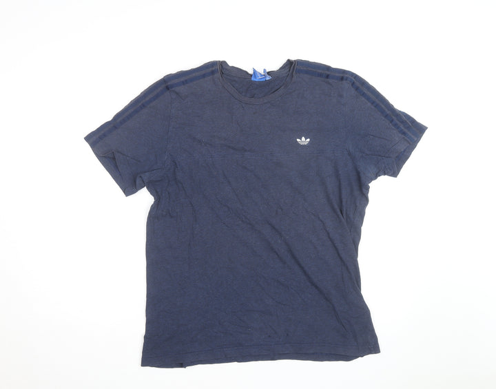 Adidas Men's Blue Crew Neck Short Sleeve Sports T-Shirt Size L