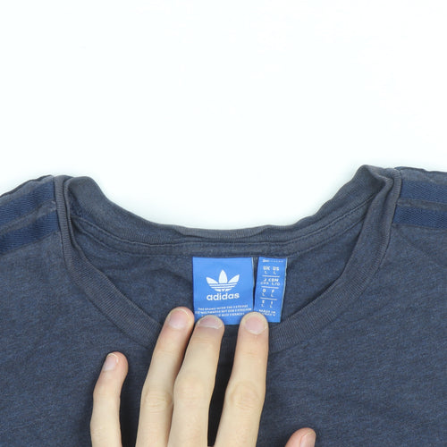 Adidas Men's Blue Crew Neck Short Sleeve Sports T-Shirt Size L
