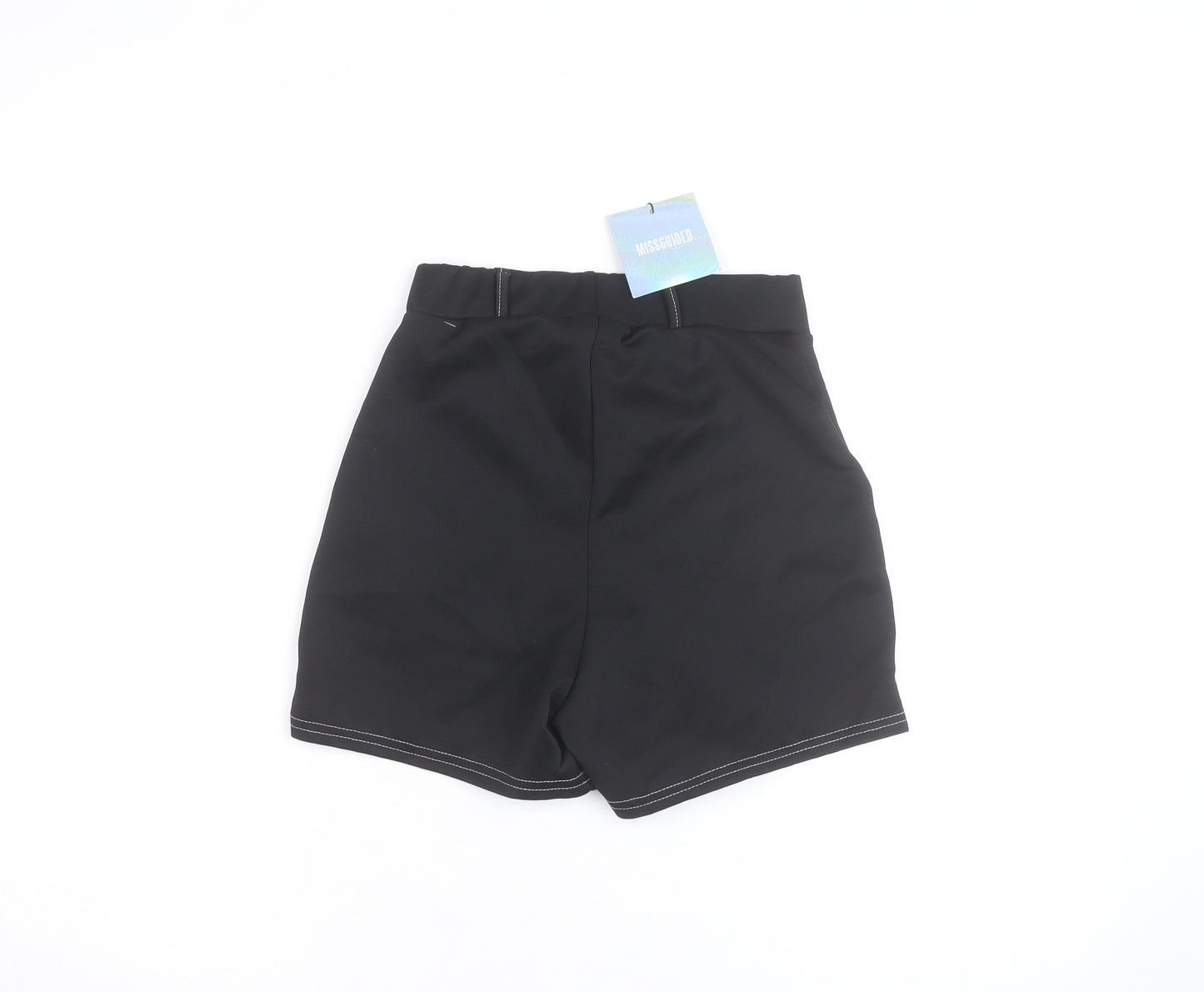 Missguided Women's Black Paperbag Belted Shorts Size 8