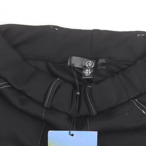 Missguided Women's Black Paperbag Belted Shorts Size 8