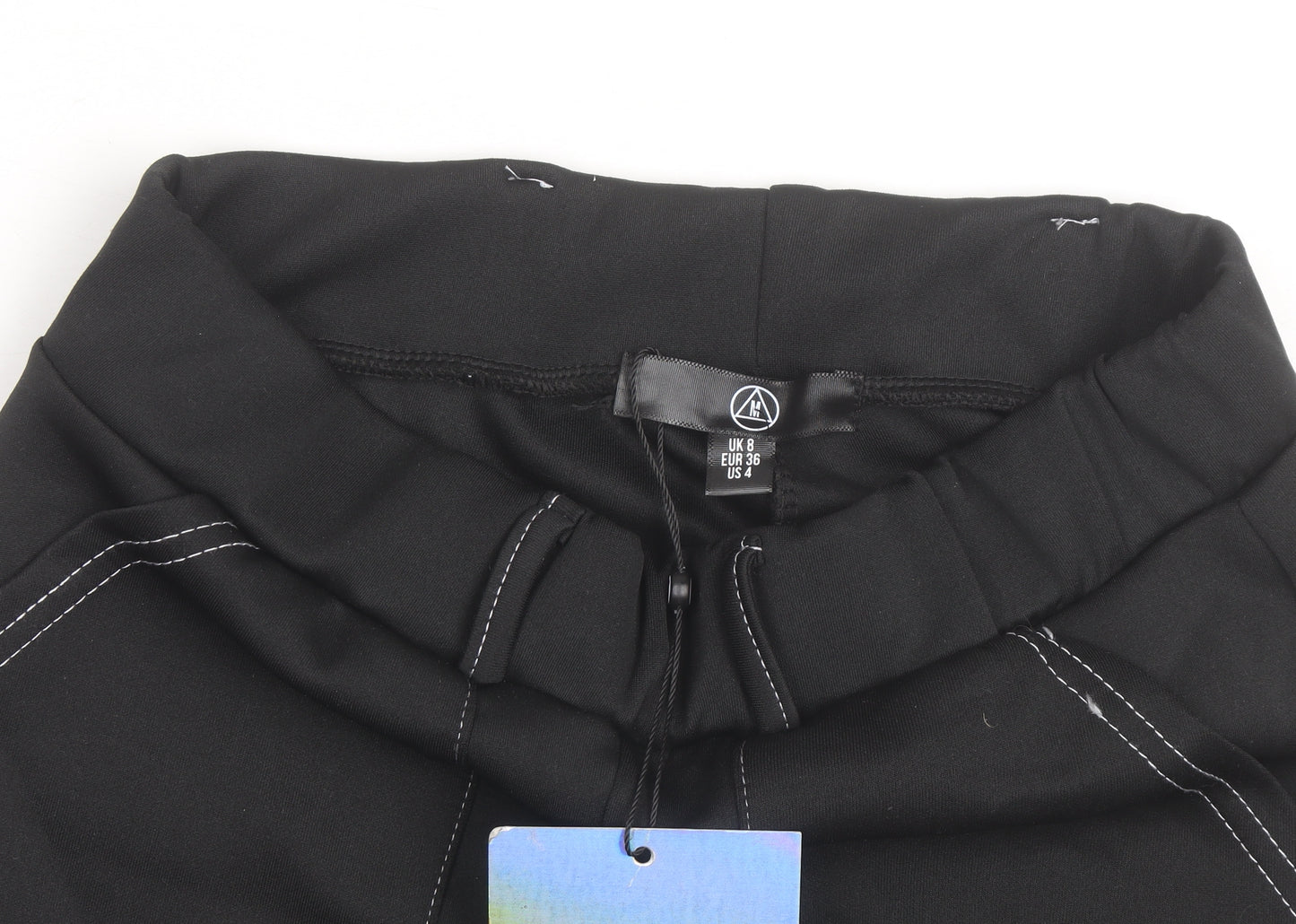 Missguided Women's Black Paperbag Belted Shorts Size 8