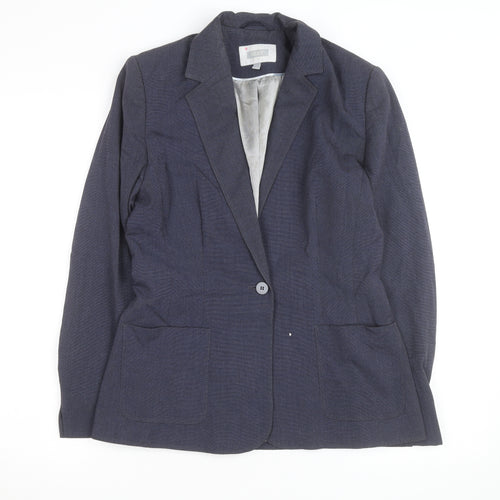 Next Women Blue Wool Blend Blazer Jacket Size 12 Workwear