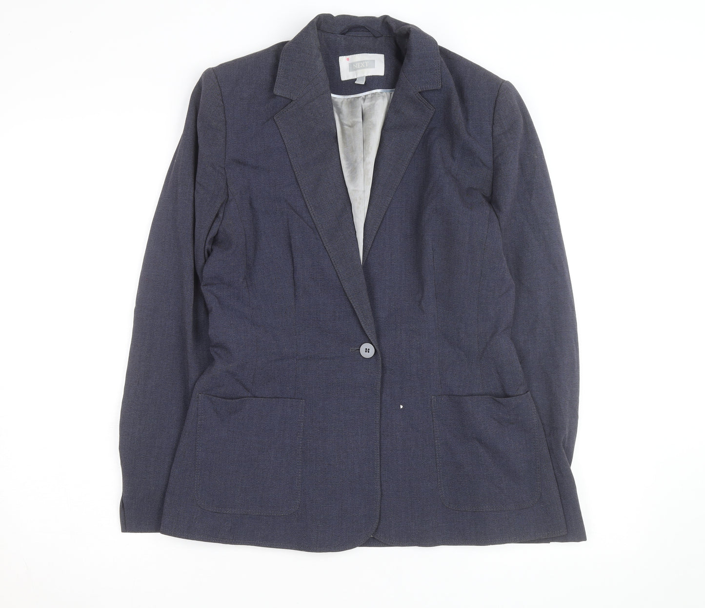 Next Women Blue Wool Blend Blazer Jacket Size 12 Workwear