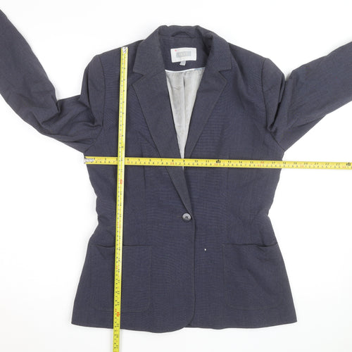 Next Women Blue Wool Blend Blazer Jacket Size 12 Workwear