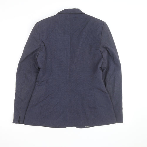 Next Women Blue Wool Blend Blazer Jacket Size 12 Workwear
