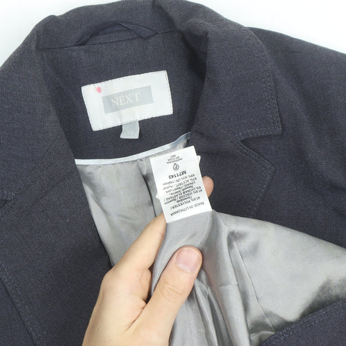 Next Women Blue Wool Blend Blazer Jacket Size 12 Workwear