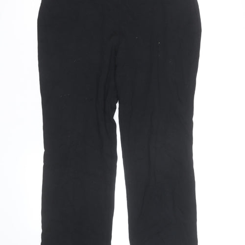 Marks and Spencer Womens Black Size 12 Stretch Jersey Straight Trousers