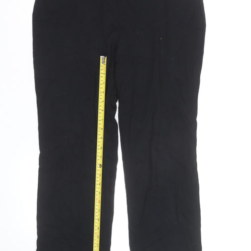Marks and Spencer Womens Black Size 12 Stretch Jersey Straight Trousers