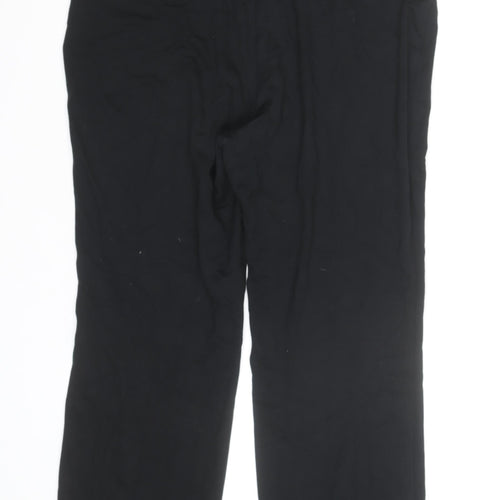 Marks and Spencer Womens Black Size 12 Stretch Jersey Straight Trousers