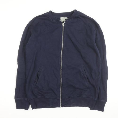 ASOS Men’s Blue Cotton Zip Basic Jacket Size S Regular Fit