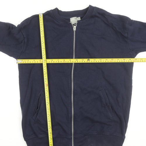 ASOS Men’s Blue Cotton Zip Basic Jacket Size S Regular Fit
