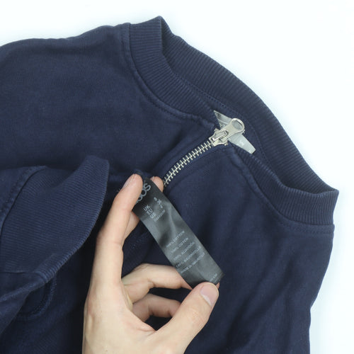 ASOS Men’s Blue Cotton Zip Basic Jacket Size S Regular Fit