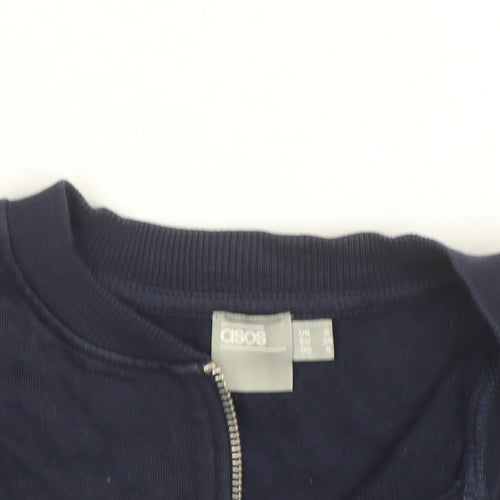 ASOS Men’s Blue Cotton Zip Basic Jacket Size S Regular Fit