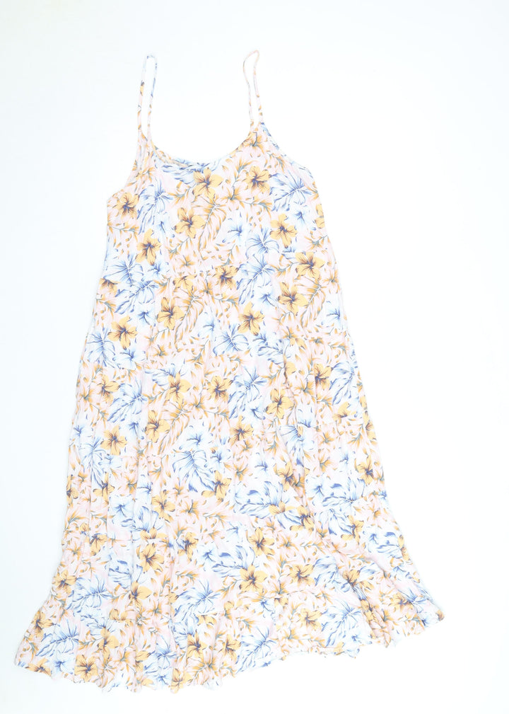 New Look Women’s Multicoloured Floral Midi Slip Dress Size 14