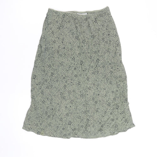 BHS Women’s Green Floral A-Line Knee Length Skirt Size 10