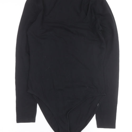 New Look Women’s Black Long Sleeve Square Neck Bodysuit Size 12