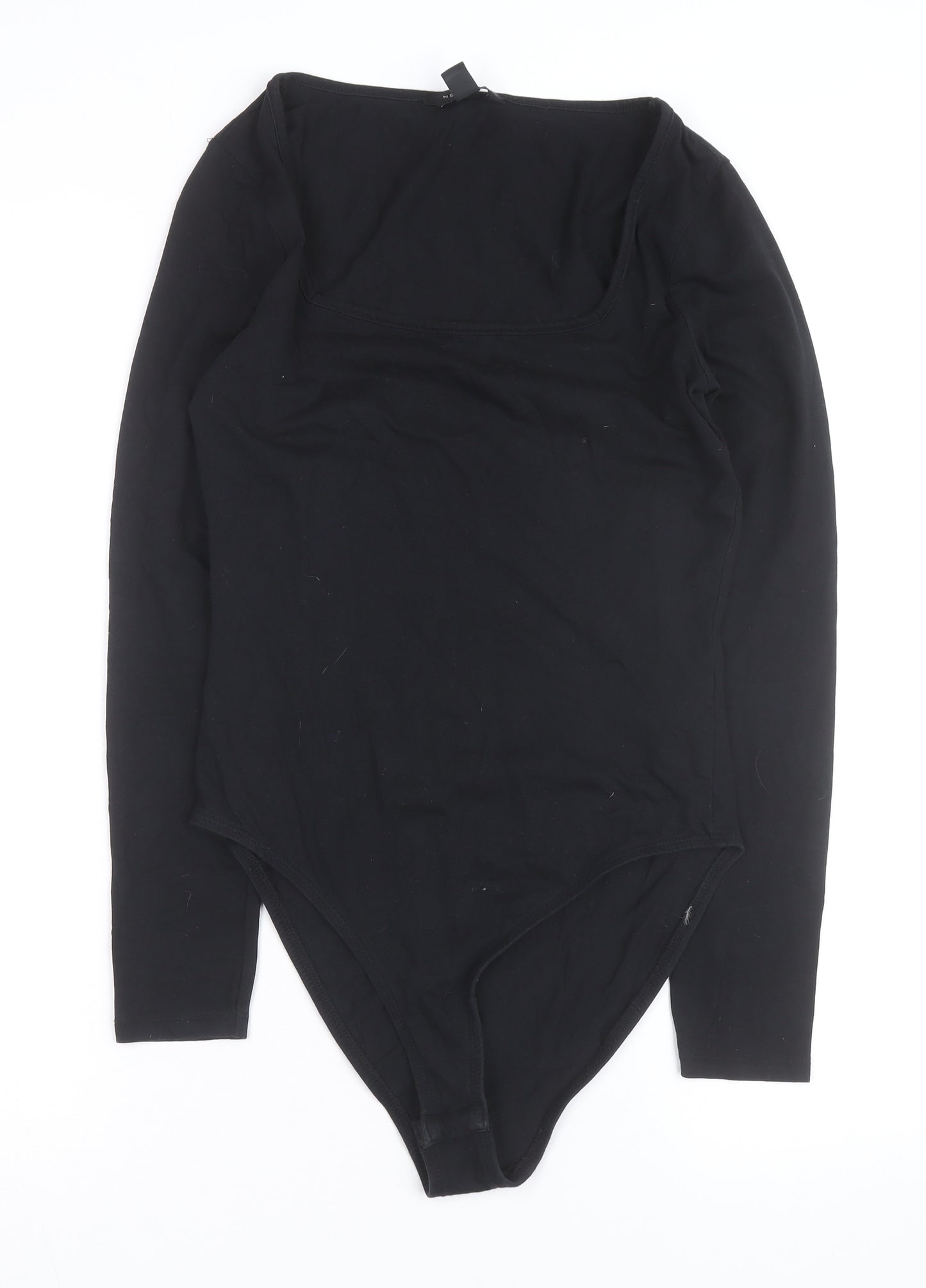 New Look Women’s Black Long Sleeve Square Neck Bodysuit Size 12