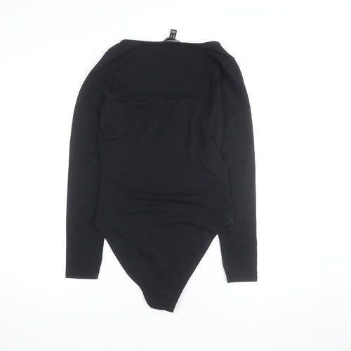 New Look Women’s Black Long Sleeve Square Neck Bodysuit Size 12