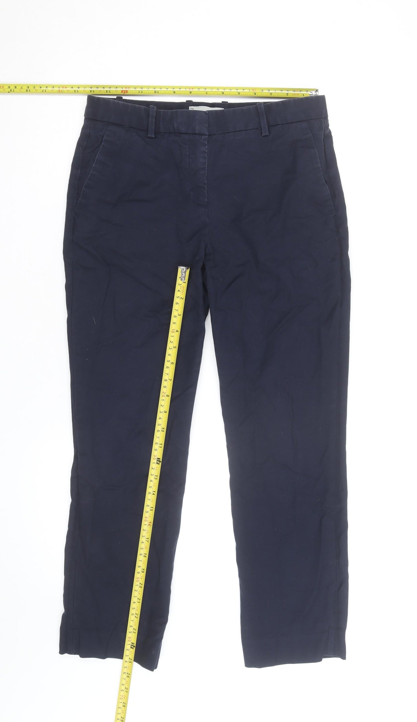 Gap Men's Blue Tailored Crop Cotton Stretch Trousers Slim Fit 4R