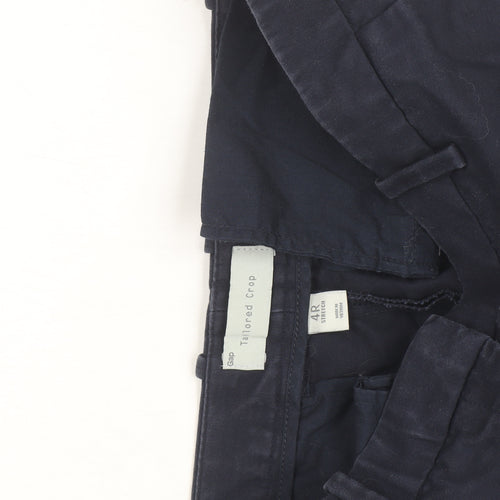 Gap Men's Blue Tailored Crop Cotton Stretch Trousers Slim Fit 4R