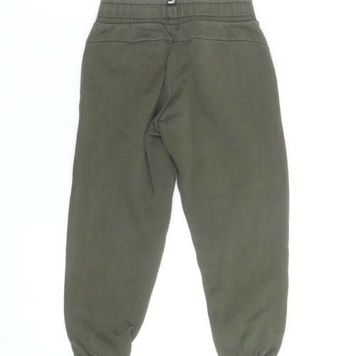 Puma Boys Green Jogger Sweatpants Size 5-6 Years Fleece Activewear