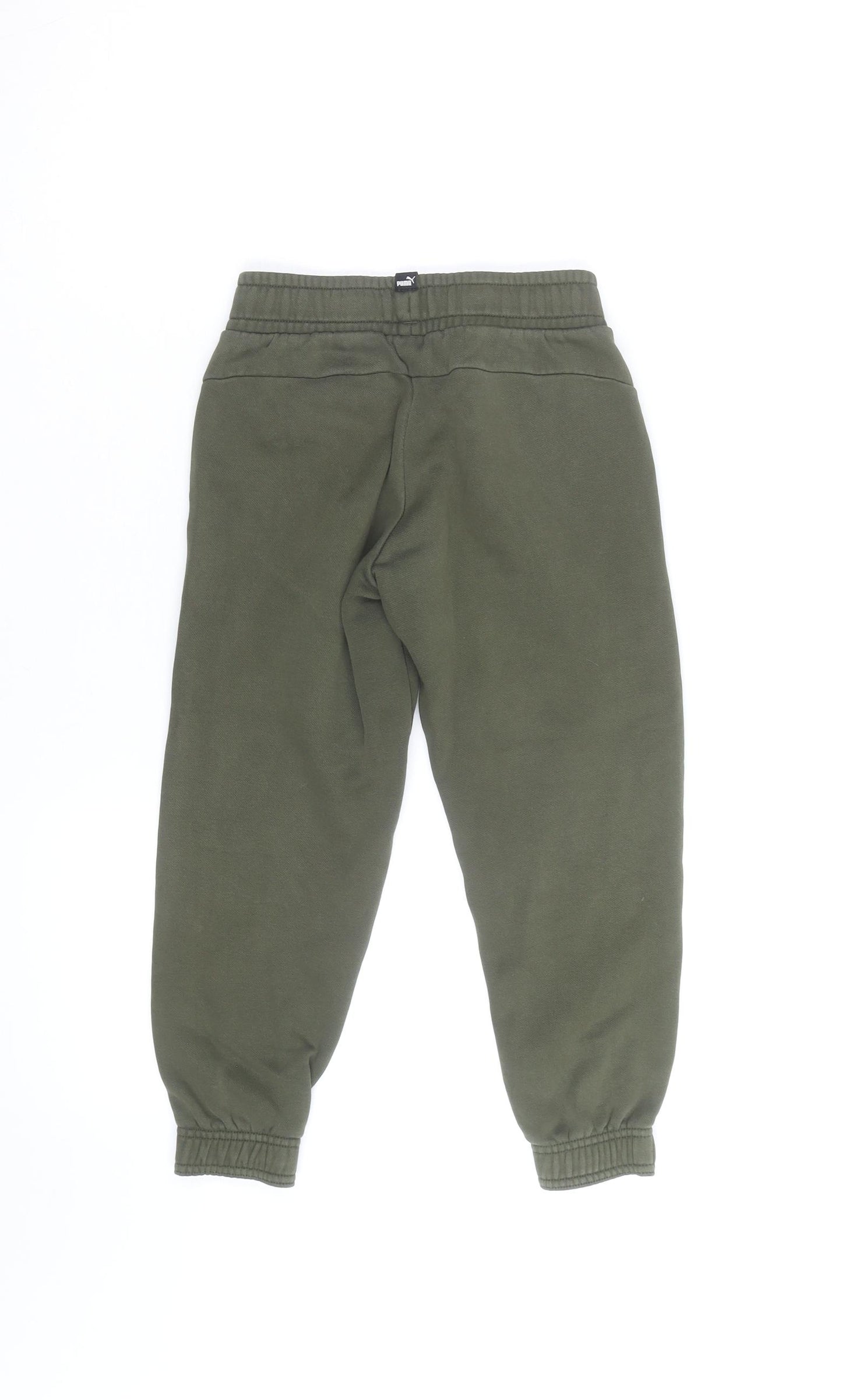Puma Boys Green Jogger Sweatpants Size 5-6 Years Fleece Activewear