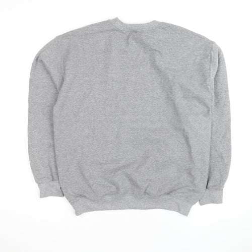 Topshop Unisex Grey Embroidered Tiger Pullover Sweatshirt M