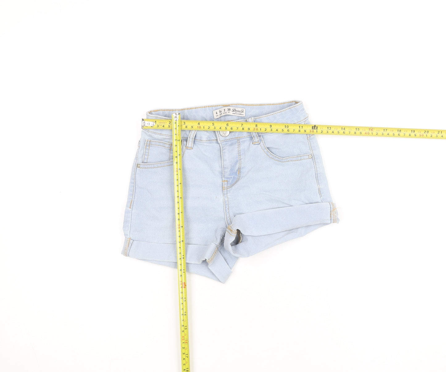 Denim Co. Women's Blue Size 6 Cut-Off Denim Shorts