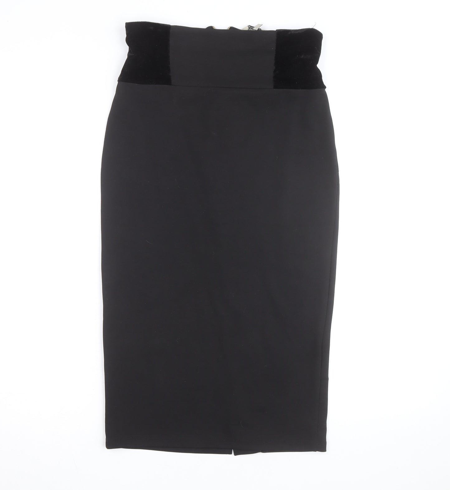 Kelly Brook Women’s Black Velvet Waist Midi Pencil Skirt Size 10